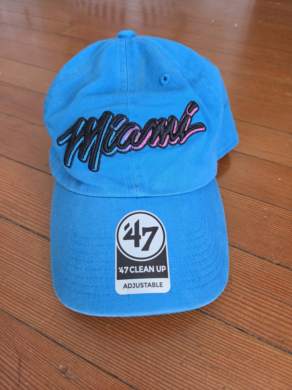 47 Miami Script Cap - Turquoise with Black & Pink Patch
